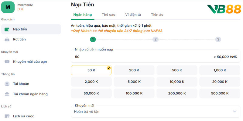Giao dịch nhanh qua ngân hàng